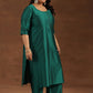 Plus Size Floral Embroidered Sequinned Kurta ,Palazzos & Dupatta