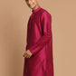 Men Pink Viscose Regular Kurta