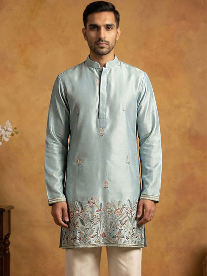 Men Embroidered Thread Work Short Kurta