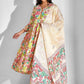 Floral Printed V-Neck Anarkali Kurta With Palazzos & Dupatta