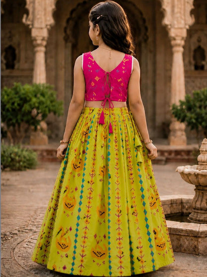 Girls Printed Ready to Wear Lehenga & Top