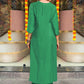 V-Neck Green Straight Kurta with Palazzos