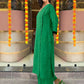 V-Neck Green Straight Kurta with Palazzos