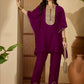 Women Ethnic Motifs Embroidered Regular Kurta with Trousers - Amy's Cart