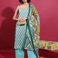 Ethnic Motifs Printed Shoulder Straps Straight Kurta & Palazzos With Dupatta