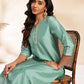 Women Crepe, Silk Blend Kurta Pant Set