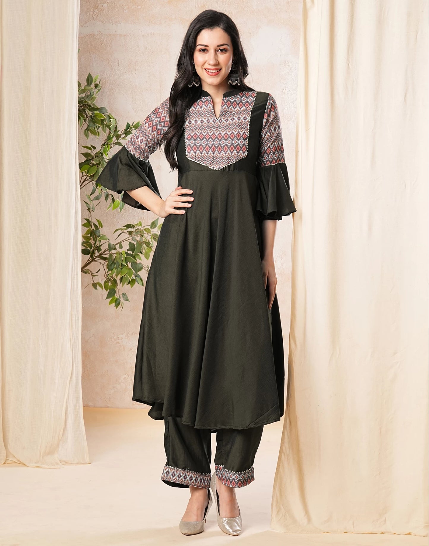 Women Cotton Silk Kurta Palazzo Dupatta Set