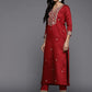 Women's Embroidered Straight Kurta With Pant & Dupatta Set