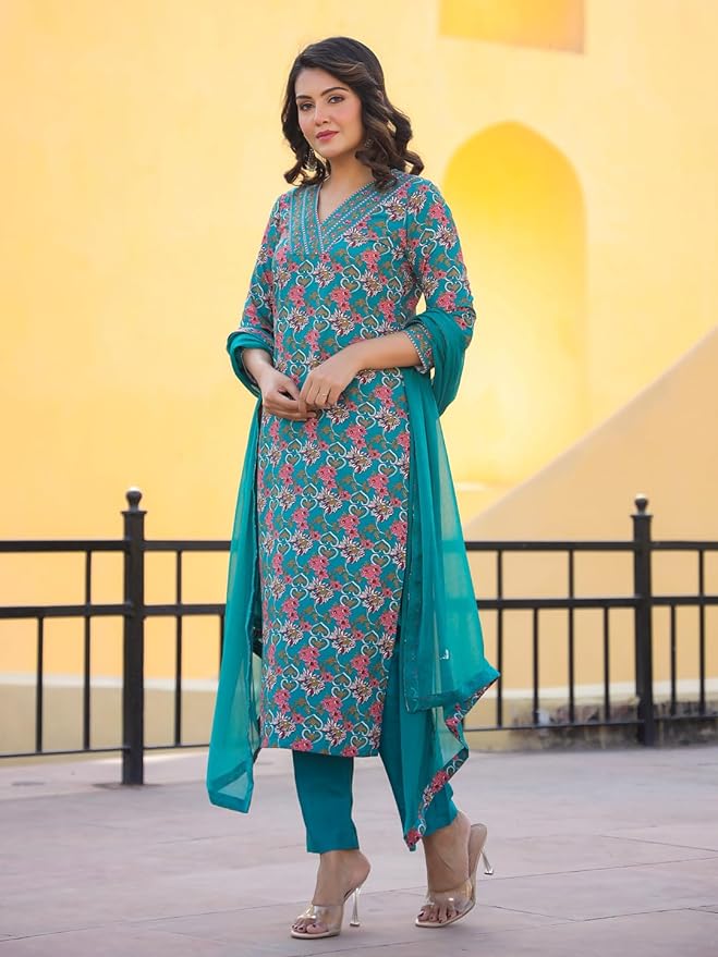 GoSriKi Women Kurta with Pant & Dupatta