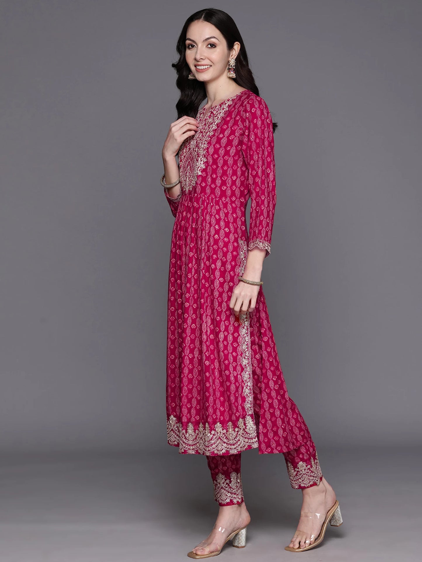 Women Viscose Rayon Kurta Pant Dupatta Set