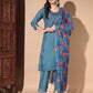 Women Cotton Blend Kurti Pant Dupatta Set