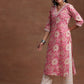 V Neck Floral Printed Gotta Patti Pure Cotton Straight Kurta with Palazzo & Dupatta