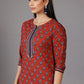 Floral Printed Regular Gotta Patti Pure Cotton Kurta With Trousers & Dupatta