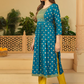 Ethnic Motifs Printed Thread Work A-Line Kurta with Trousers And Dupatta