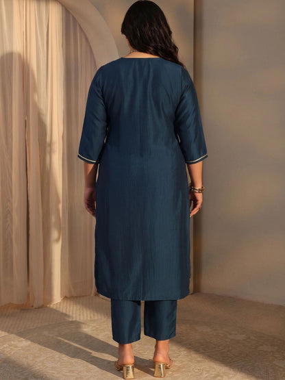 Women Regular Mirror Work Kurta with Trousers