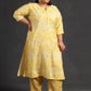 Plus Size Floral Printed Regular Kurta With Trousers & Dupatta