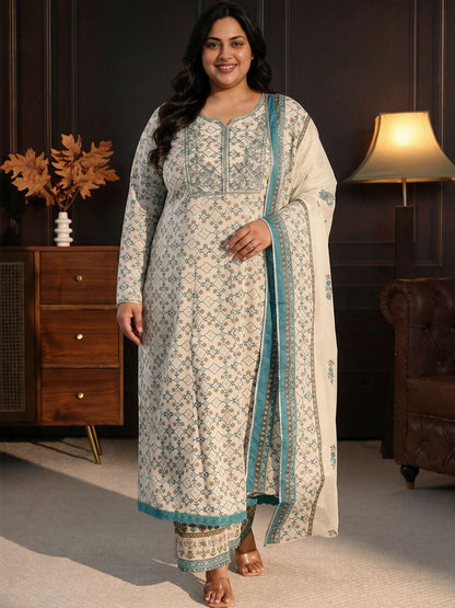 Women Ethnic Motifs Printed Regular Kurta with Palazzos & With Dupatta