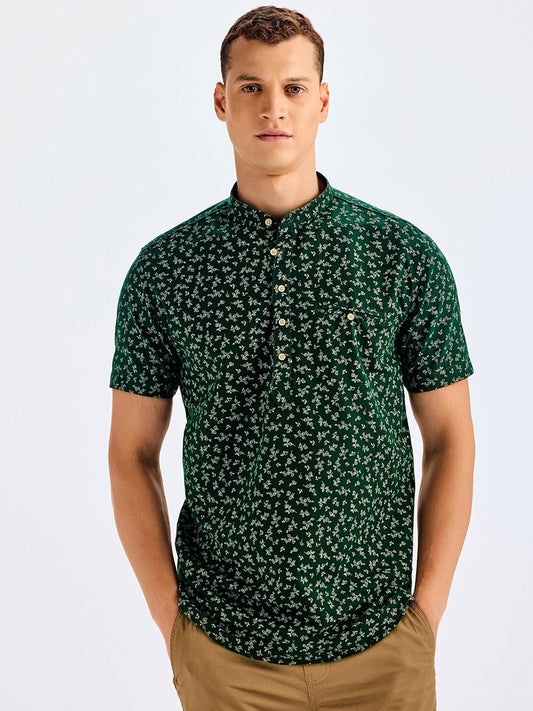 Floral Printed Cotton Strigth Kurta