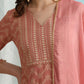 Floral Embroidered Regular Sequinned Kurta with Palazzos & Dupatta