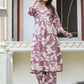 Women Floral Printed Regular Kurta with Trousers