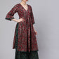 Floral Printed Empire Pure Cotton Kurta with Palazzos & Dupatta