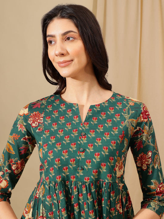Women Floral Print Cotton Top