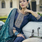 Women Floral Embroidered Pleated Sequinned Kurta with Trousers & With Dupatta