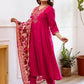 Women Silk Embroidered Kurta and Pant Set with Dupatta