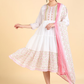 Ethnic Motifs Embroidered Fit & Flared Ethnic Dress With Dupatta