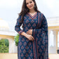 Floral Printed Straight Kurta With Trousers & Dupatta