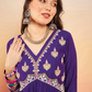 Embroidered Purple Kurta Set