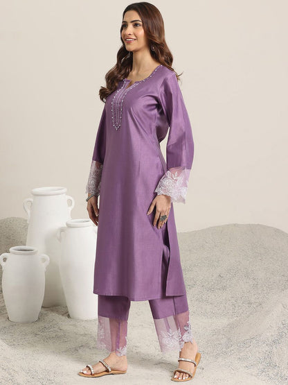 Women Ethnic Motifs Yoke Design Regular Beads and Stones Kurta with Trousers & With Dupatta