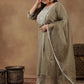 Plus Size Floral Embroidered Thread Work Kurta With Trousers & Dupatta