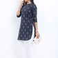 Navy Blue & White Printed Tunic