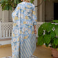 Floral Printed Angrakha Mirror Work Pure Cotton Kurta With Pyjamas & Dupatta