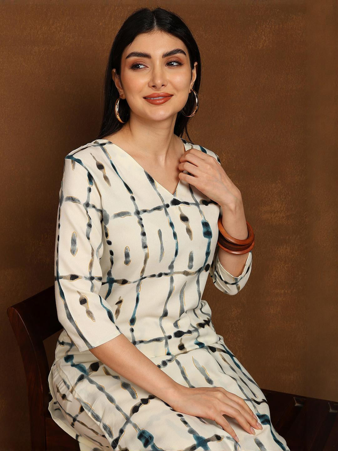 Women Teal Viscose Rayon Kurta Sets