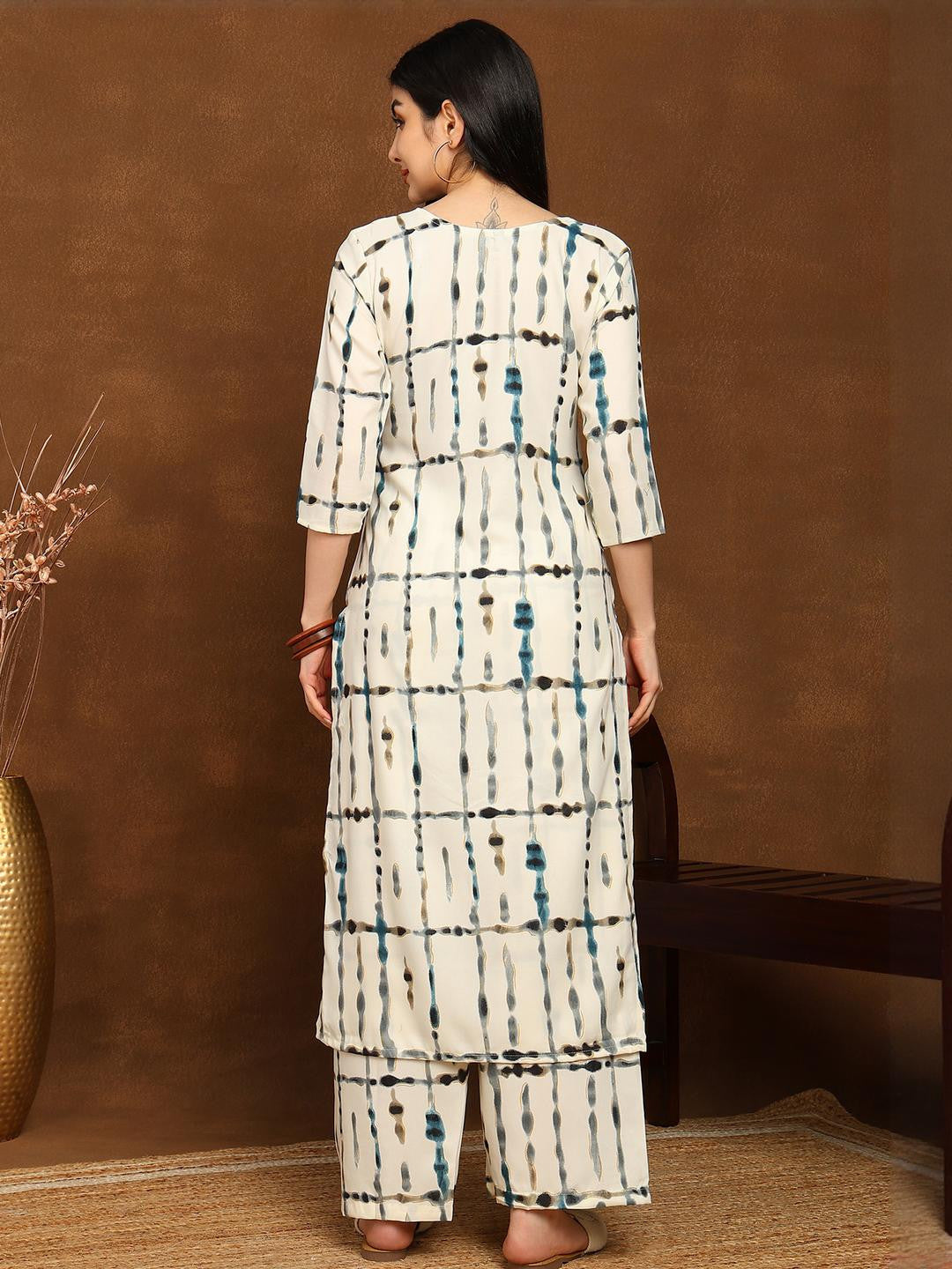 Women Teal Viscose Rayon Kurta Sets