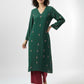 Women Floral Embroidered Regular Thread Work Kurta with Palazzos