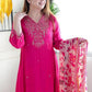 Women Silk Embroidery Kurta and Pant Set with Dupatta
