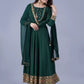 Women Green Viscose Rayon Kurta Dupatta Set