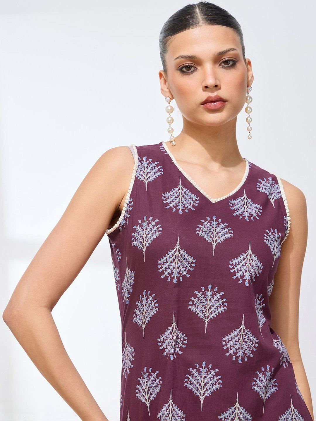 Women Ethnic Motifs Printed Regular Pure Cotton Kurta with Trousers