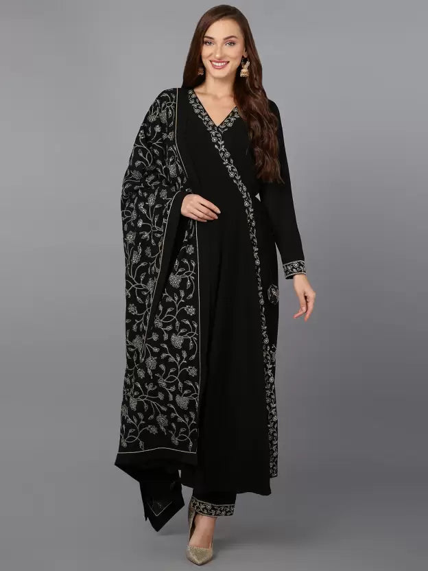 Women Black Long Sleeves Kurta set