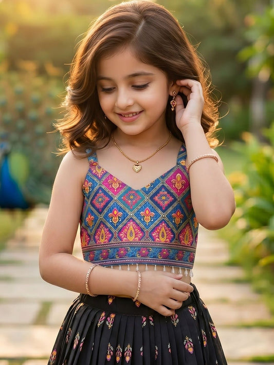 Girls Printed Ready to Wear Lehenga & Blouse With Dupatta