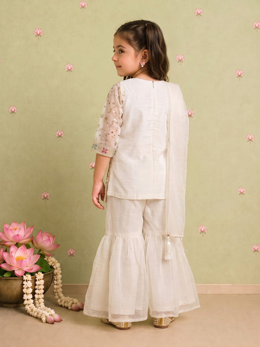 Girls Sequinned Kurta Set