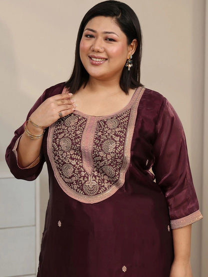 Women Ethnic Motifs Embroidered Regular Thread Work Kurta with Palazzos & With Dupatta