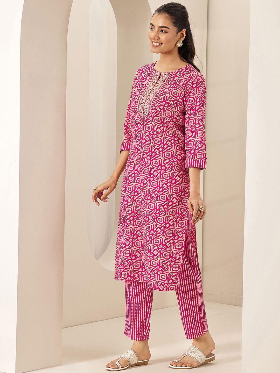 Women Regular Size Kurta Set Cotton