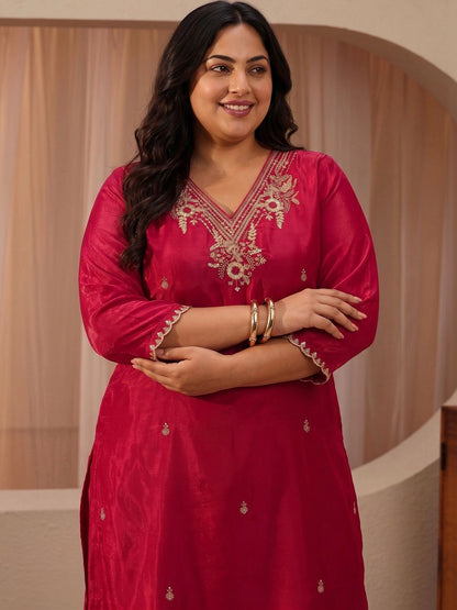 Women Ethnic Motifs Embroidered Regular Thread Work Kurta with Palazzos & With Dupatta