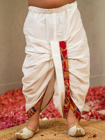 Boys Ethnic Motifs Printed Regular Pure Cotton Kurta with Dhoti Pants