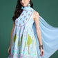 Printed Mirror Work Kurta with Sharara & Dupatta