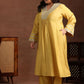 Plus Size Floral Yoke Designed Sequined Kurta with Trousers